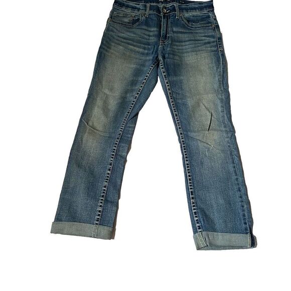 BKE Buckle Jeans Mens 32x30 Alec Blue Straight Leg Embroidered Stretch Comfort - Picture 1 of 13